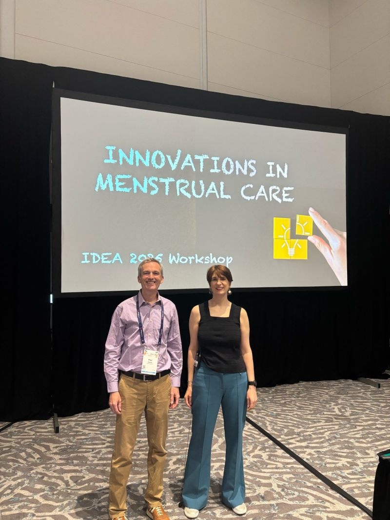 Heidi Beatty and Paul Davies at the IDEA 2025 Innovations in Menstrual Care workshop