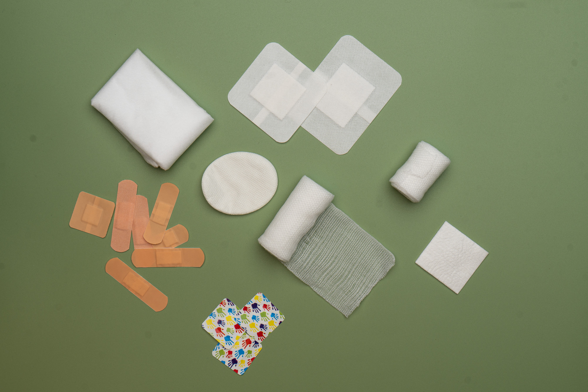 Wound care bandage on knee